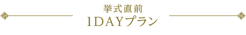 挙式直前 !DAYプラン